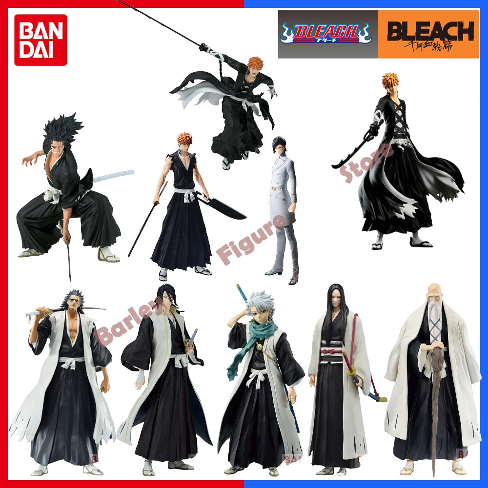 In Stock  Banpresto Original Anime Bleach Figure Ichigo Kurosaki Zaraki Kenpachi Hitsugaya Toushirou Soi Fon Model Toys