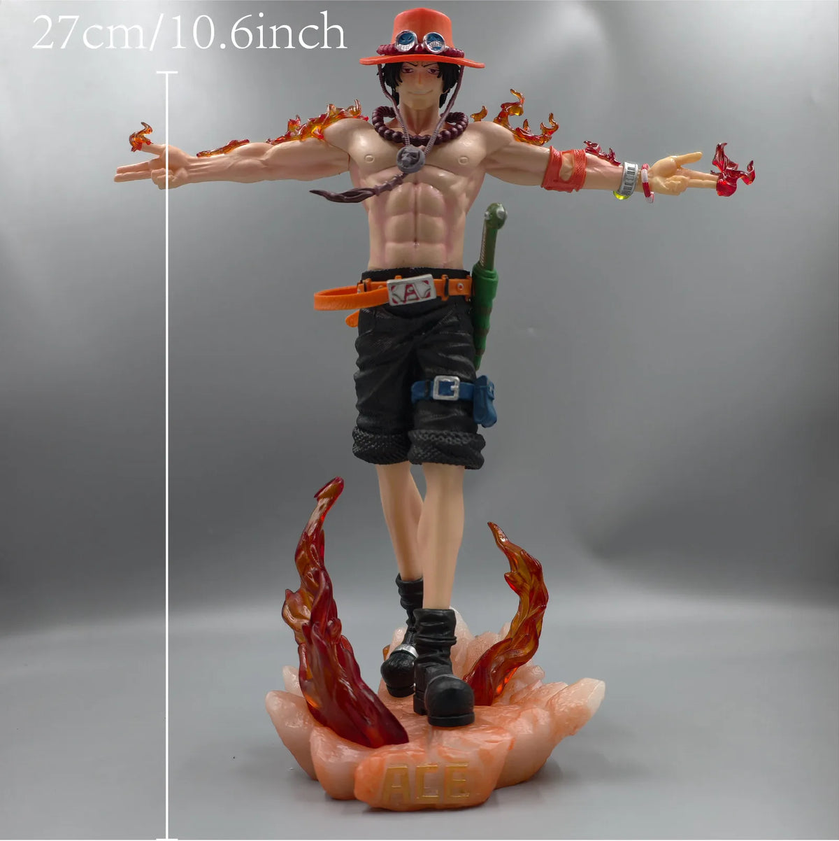 27Cm 10.6 Inch Anime Portgas D Ace Action Figures Pvc Statue Desktop Ornamen Collection Statue Model Decoration Room Desk Toys