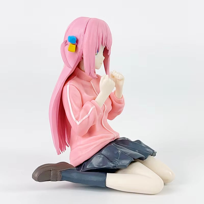 8Cm Bocchi the Rock Hitori Gotoh Anime Figure Kawaii Sitting Melancholy Girl Action Figures PVC Adult Collection Model Doll Toys