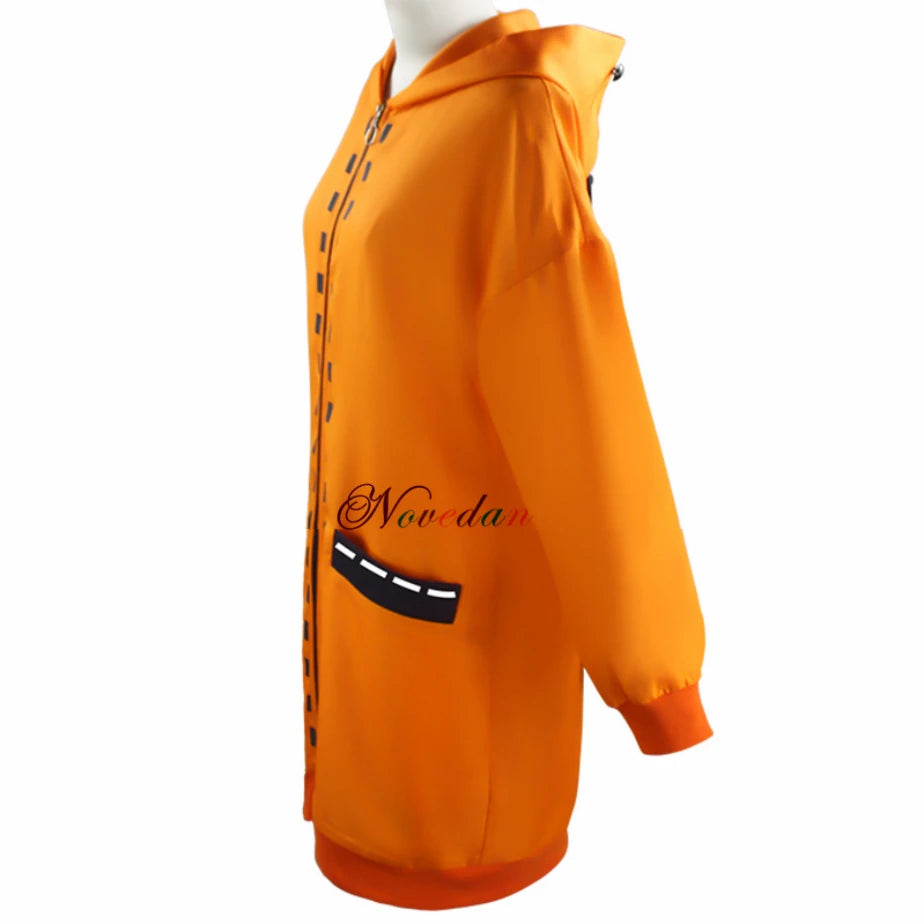 Anime Kakegurui Cosplay Rune Yomozuki Cosplay Costume for Girls Women Runa Orange Hoodie Zip Jacket Coat Wig Socks Full Set