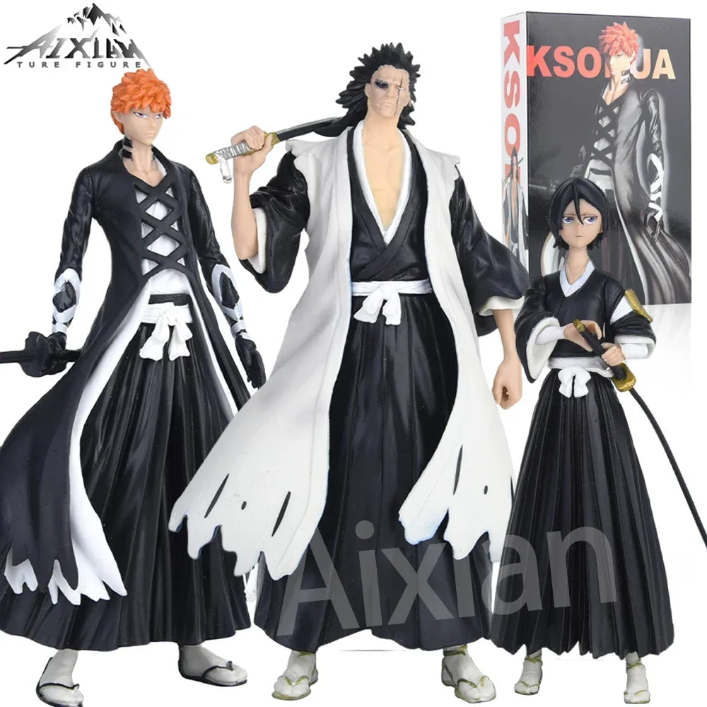 3Pcs BLEACH Anime Figure Kurosaki Ichigo PVC Action Figure Kuchiki Rukia Figurine Collectible Model Toys Kid Gift