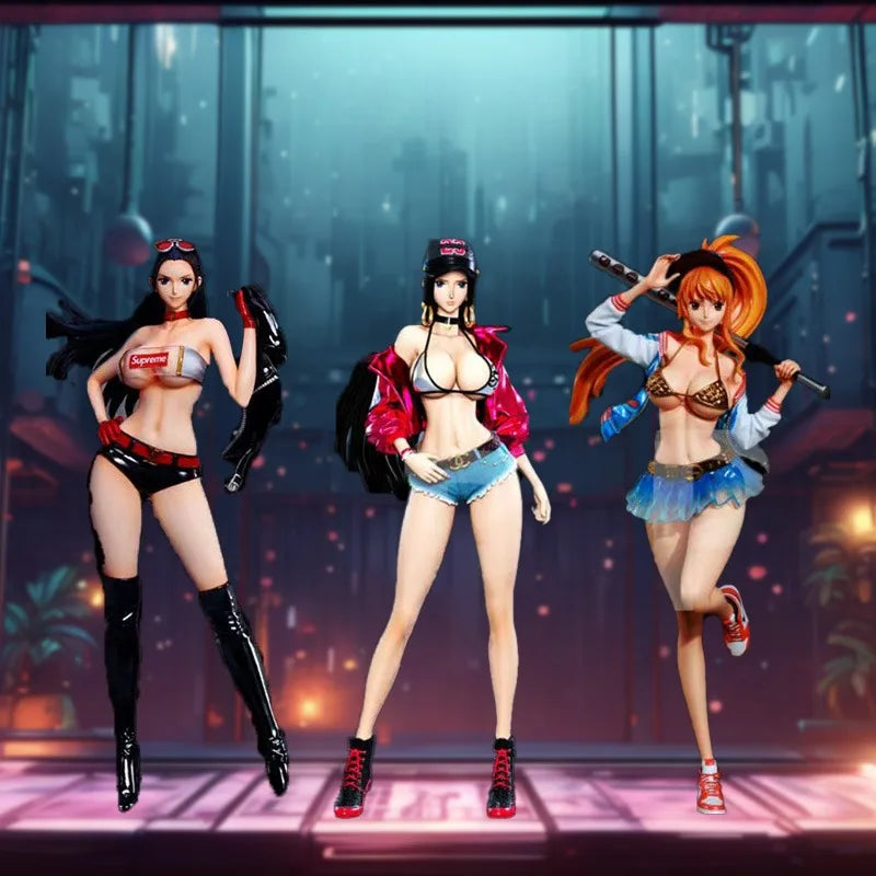 18Cm Boa Hancock Nico Robin Nami Anime Figure Sexy Beautiful Girl Manga Statue Action Figurine Collectible Model Toys