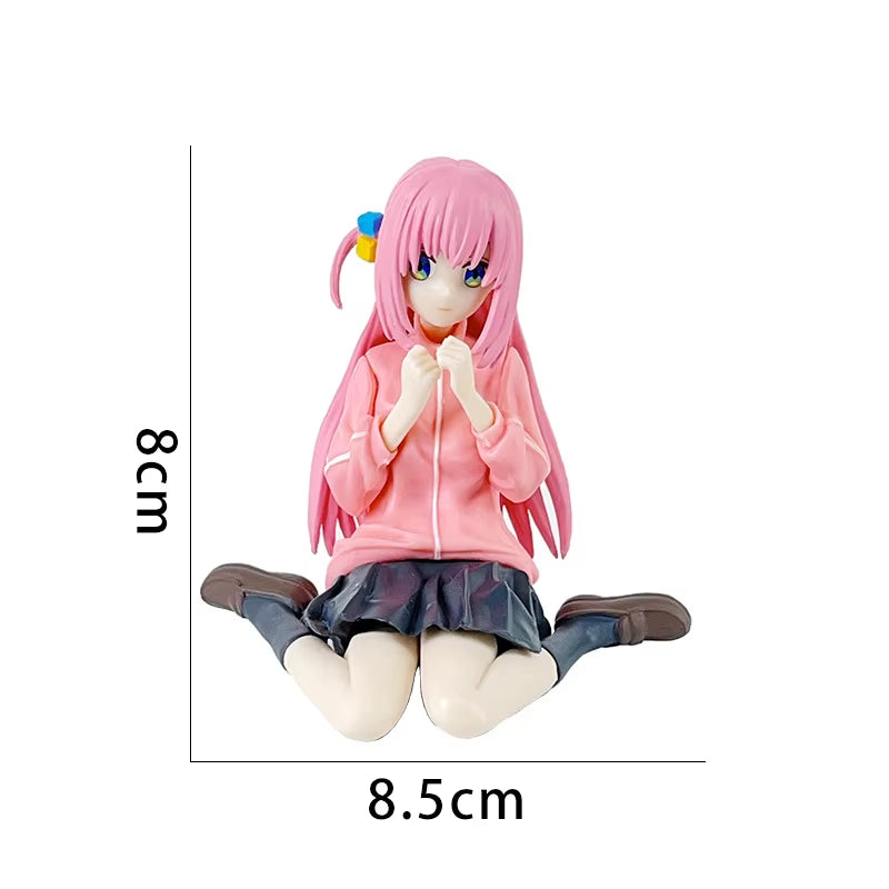 8Cm Bocchi the Rock Hitori Gotoh Anime Figure Kawaii Sitting Melancholy Girl Action Figures PVC Adult Collection Model Doll Toys