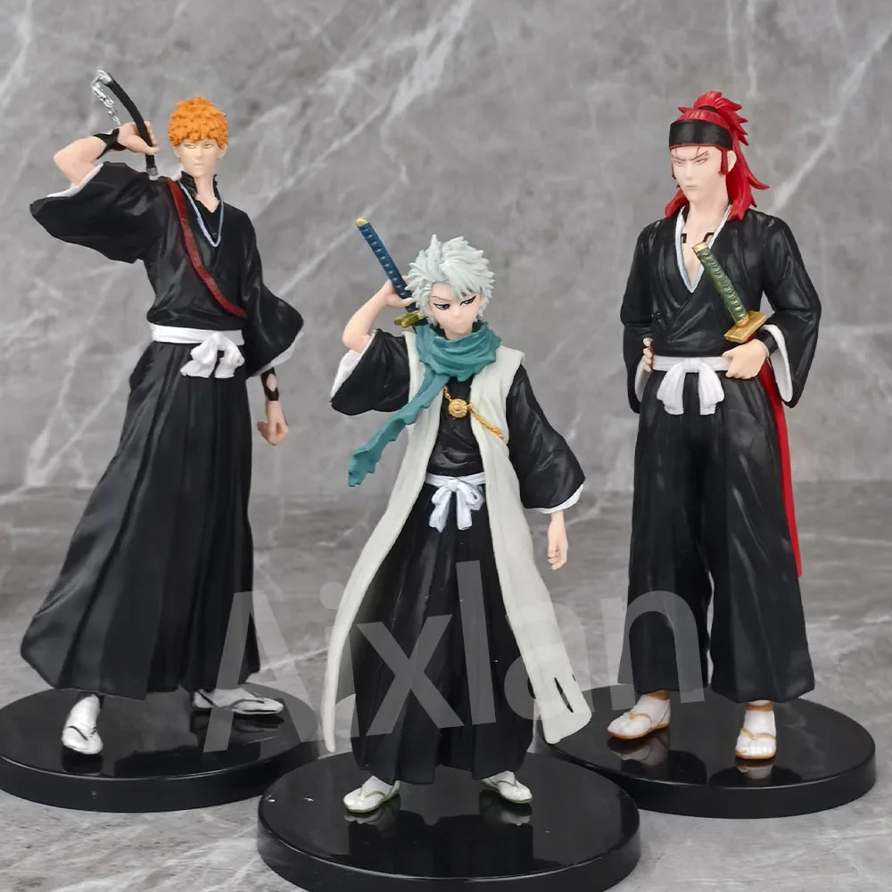 3Pcs BLEACH Anime Figure Kurosaki Ichigo PVC Action Figure Kuchiki Rukia Figurine Collectible Model Toys Kid Gift
