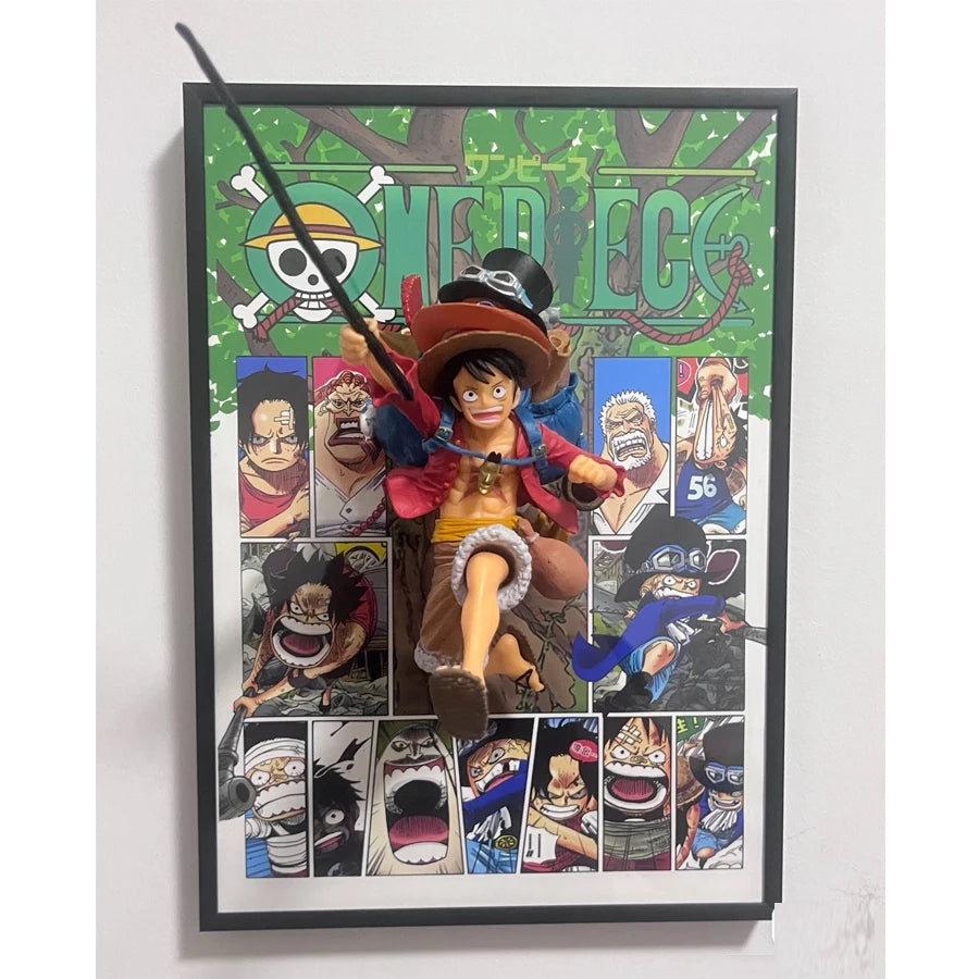 21*30CM One Piece Luffy Sabo Ace Anime Figure Art Poster Painting Wall Art Retro Posters Decorative Paintings for Home