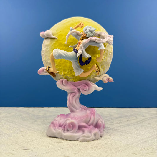 16Cm One Piece Anime Figure Moon Fairy Nika Monkey D Luffy Gear 5 with Moon Light Action Figure Statue Model Collection Toys