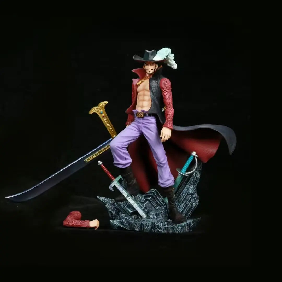 28CM ONE PIECE Figures Eagle Eye Dracule Mihawk Anime Figure Top War Pvc Model Statue Doll Collection Ornaments Toys Gift