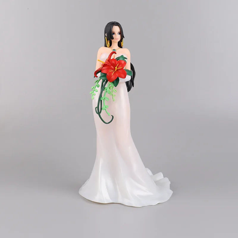 23CM Anime Boa·Hancock Wedding Dress Wedding Bouquet Sexy Figure PVC Model Toys Doll Collectible Ornaments Gift