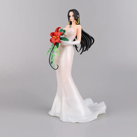 23CM Anime Boa·Hancock Wedding Dress Wedding Bouquet Sexy Figure PVC Model Toys Doll Collectible Ornaments Gift