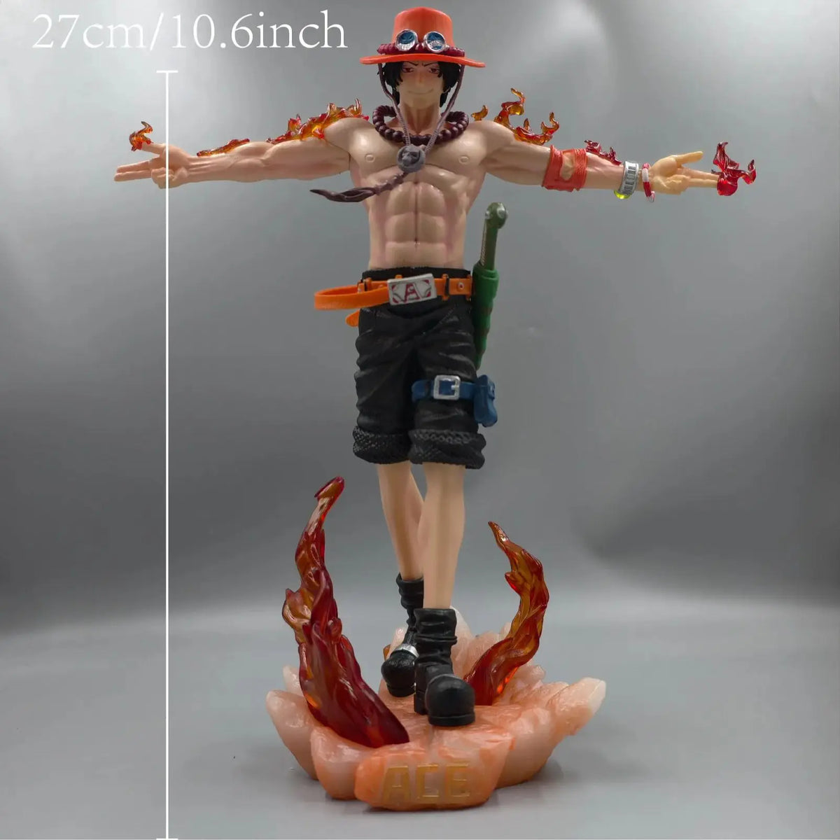 27Cm 10.6 Inch Anime Portgas D Ace Action Figures Pvc Statue Desktop Ornamen Collection Statue Model Decoration Room Desk Toys