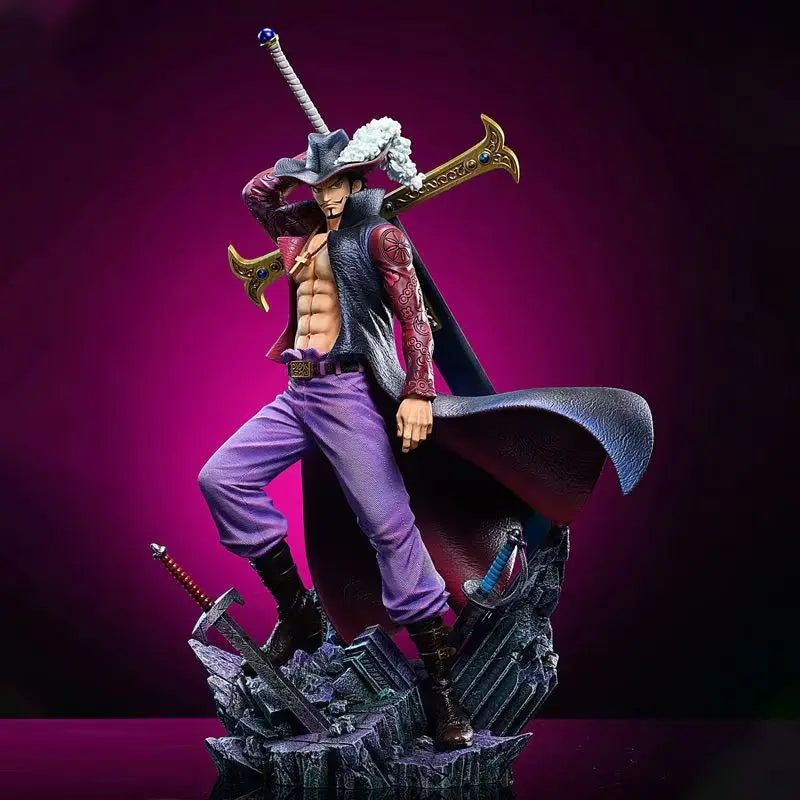 28CM ONE PIECE Figures Eagle Eye Dracule Mihawk Anime Figure Top War Pvc Model Statue Doll Collection Ornaments Toys Gift