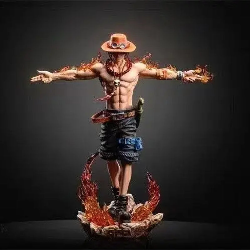 27Cm 10.6 Inch Anime Portgas D Ace Action Figures Pvc Statue Desktop Ornamen Collection Statue Model Decoration Room Desk Toys