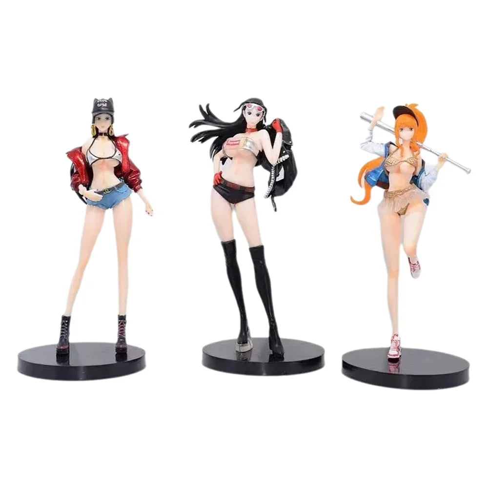 18Cm Boa Hancock Nico Robin Nami Anime Figure Sexy Beautiful Girl Manga Statue Action Figurine Collectible Model Toys