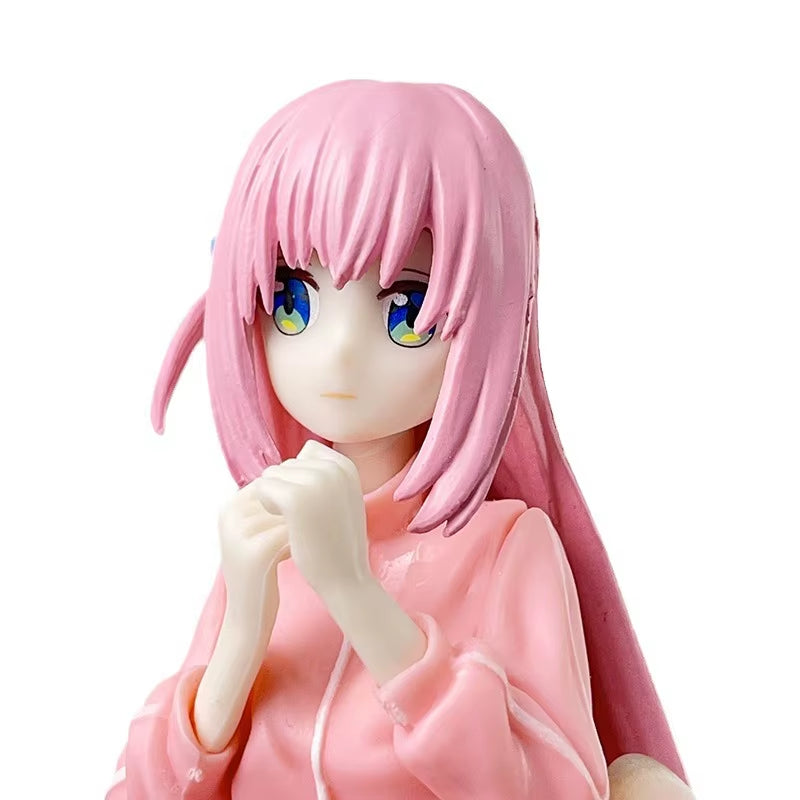 8Cm Bocchi the Rock Hitori Gotoh Anime Figure Kawaii Sitting Melancholy Girl Action Figures PVC Adult Collection Model Doll Toys