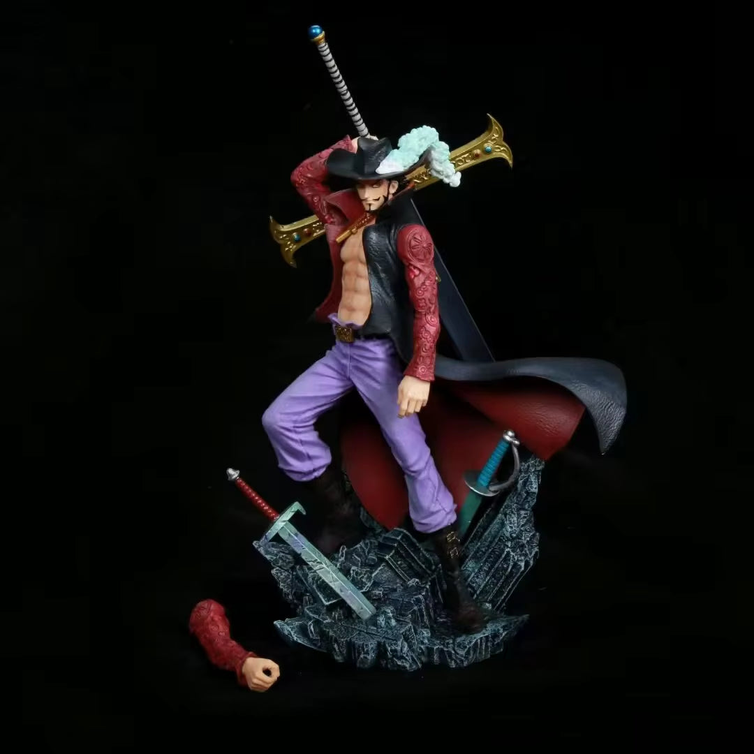 28CM ONE PIECE Figures Eagle Eye Dracule Mihawk Anime Figure Top War Pvc Model Statue Doll Collection Ornaments Toys Gift